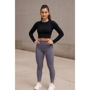 P'tula‎ Gray Ankle Leggings Size M